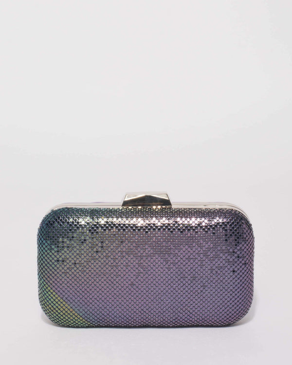 Purple Chainmail Hardcase Clutch Bag | Clutch Bags