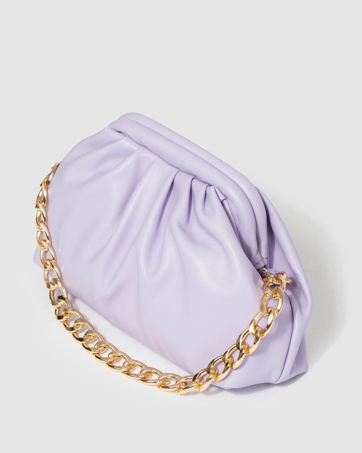 Purple Claire Weave Shoulder Bag | Shoulder Bags