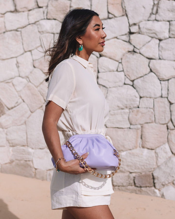 Purple Claire Weave Shoulder Bag | Shoulder Bags
