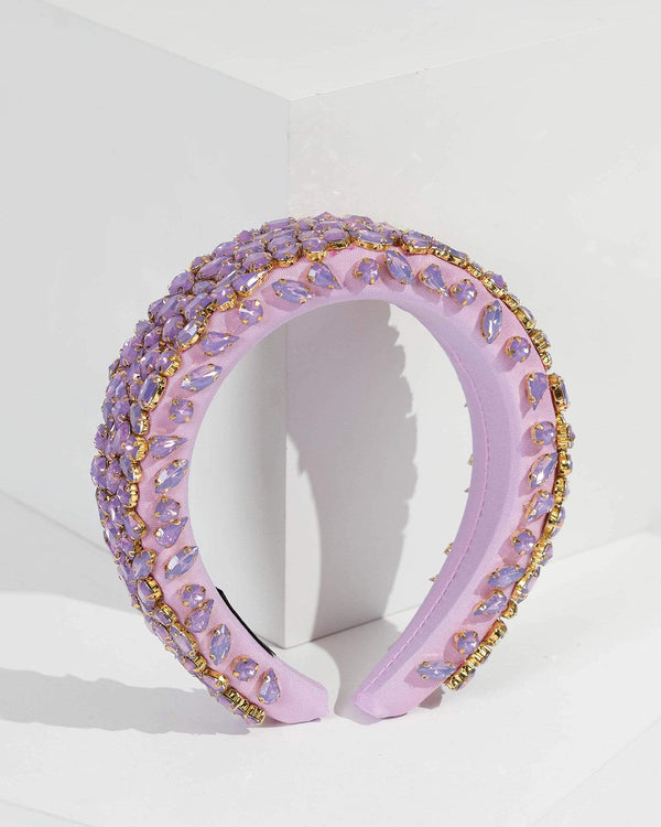 Purple Crystal Covered Headband | Hair Accessories