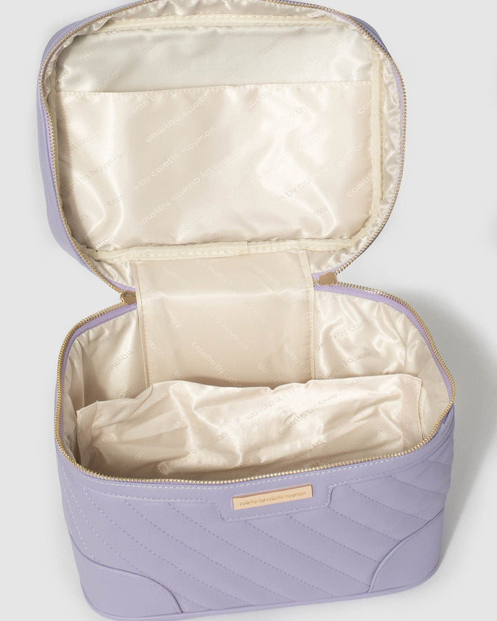 Purple Diag Quilt Cosmetic Case | Cosmetic Cases