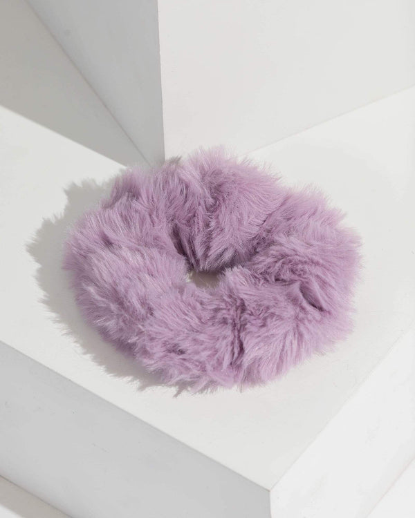 Purple Fluffy Scrunchie | Hair Accessories