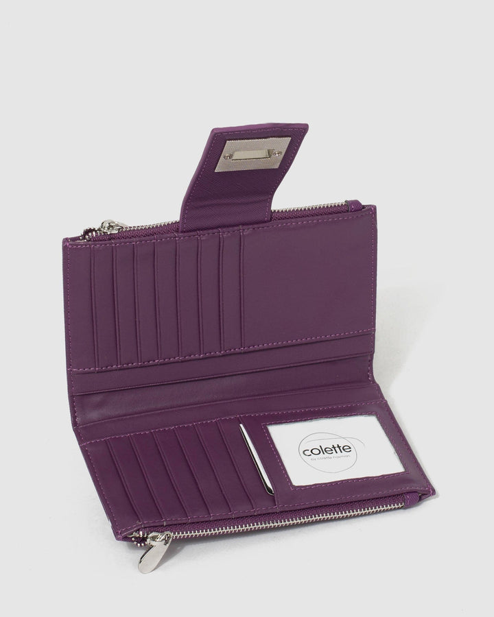 Purple Greta Lock Wallet | Wallets