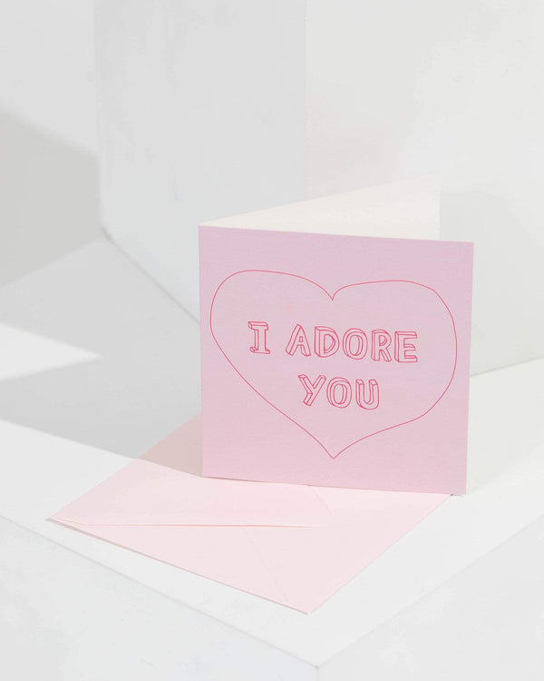 Purple I Adore You Greeting Card | Accessories