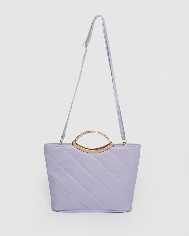 Colette by Colette Hayman Purple Jessie Diag Quilt Clutch Bag