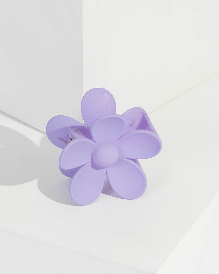 Colette by Colette Hayman Purple Large Flower Matte Claw Clip