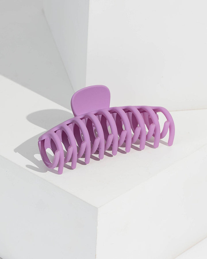 Purple Large Matte Claw Clip | Hair Accessories