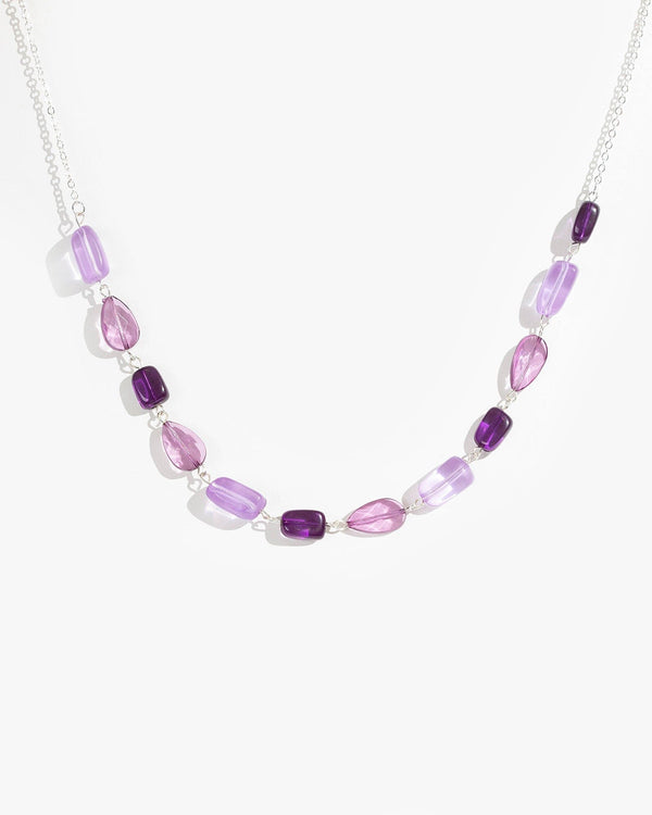 Colette by Colette Hayman Purple Large Multi Shape Crystals Necklace