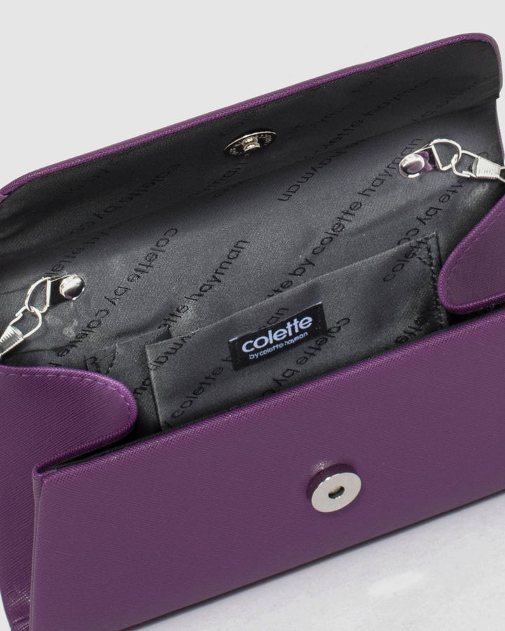 Purple Leaha Evening Clutch Bag | Clutch Bags