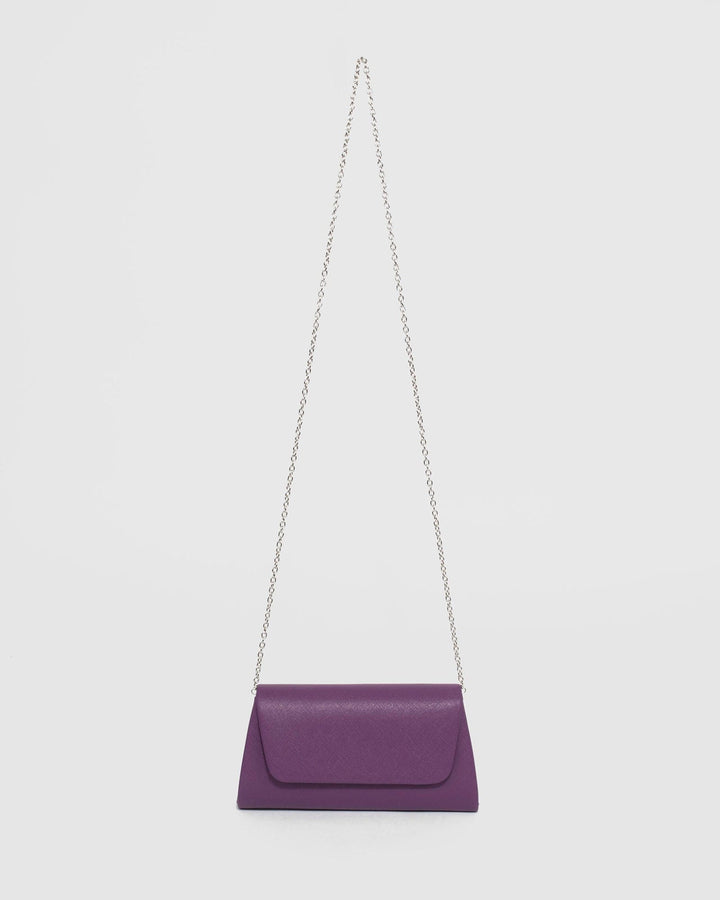 Purple Leaha Evening Clutch Bag | Clutch Bags