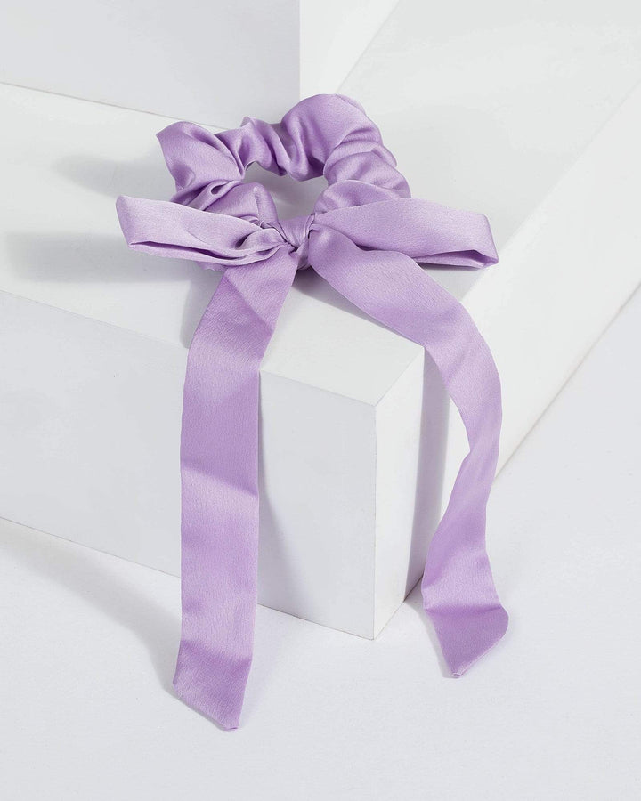 Purple Long Bow Scruchie | Accessories