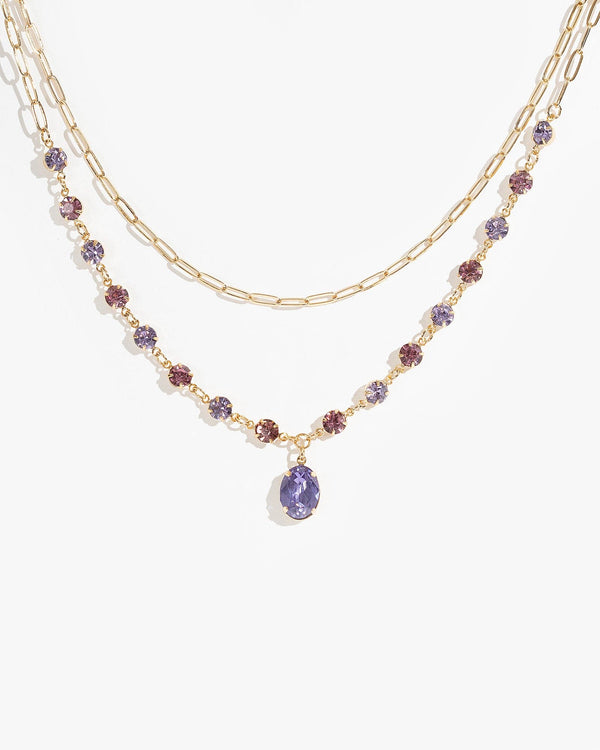 Colette by Colette Hayman Purple Multi Pack Crystal And Chain Necklace