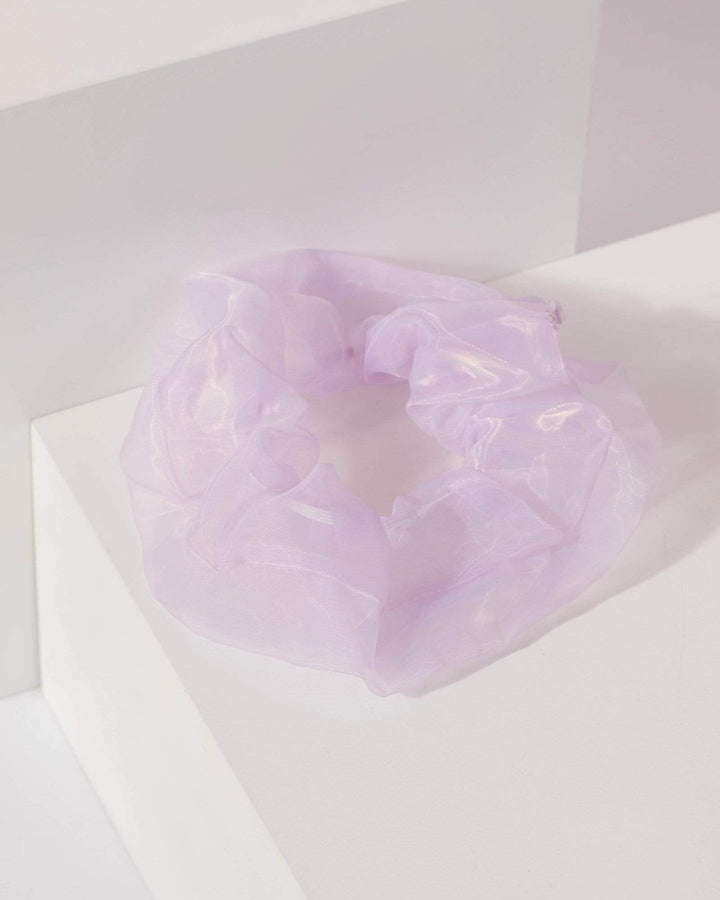 Purple Plain Organza Scrunchie | Accessories