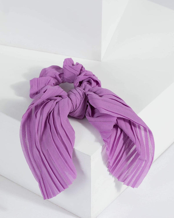 Purple Pleated Scrunchie Tie | Accessories