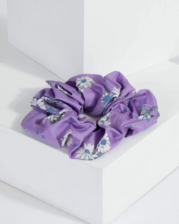 Purple Printed Scrunchie | Accessories