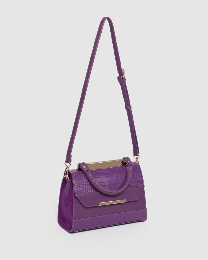 Purple Renee Top Handle Panel Bag | Tote Bags