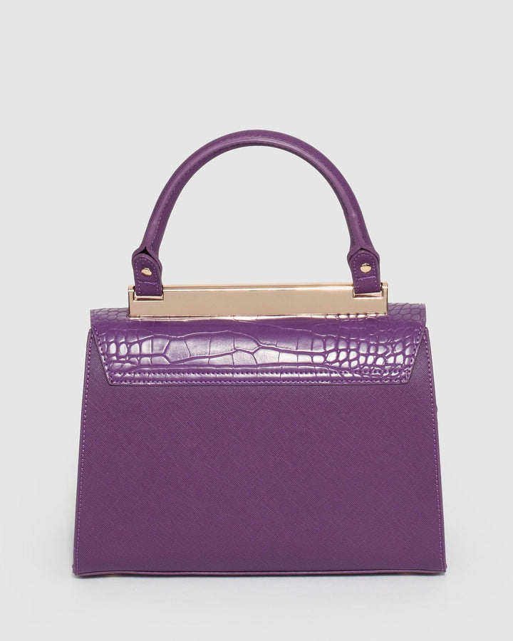 Purple Renee Top Handle Panel Bag | Tote Bags