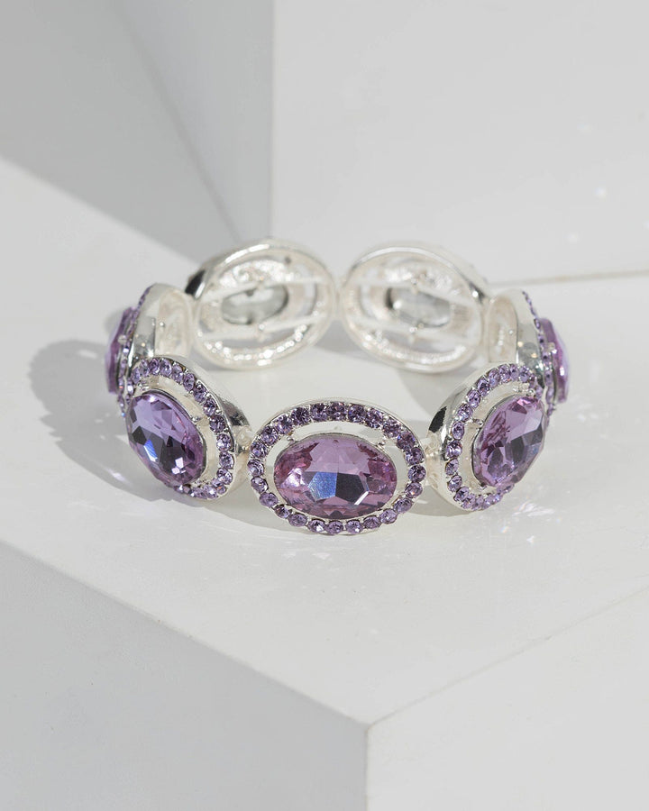 Purple Round Crystal Detail Bracelet | Wristwear