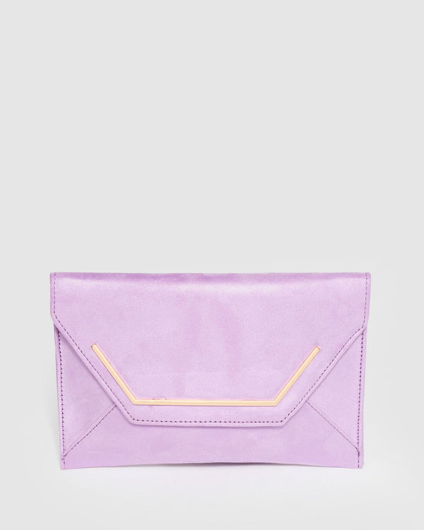 Purple Samantha Square Clutch Bag | Clutch Bags