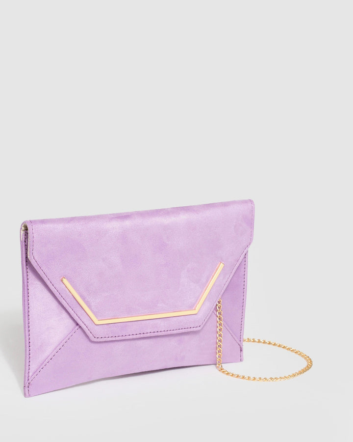 Purple Samantha Square Clutch Bag | Clutch Bags