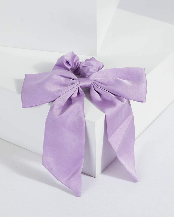 Purple Scrunchie With Thick Bow | Accessories