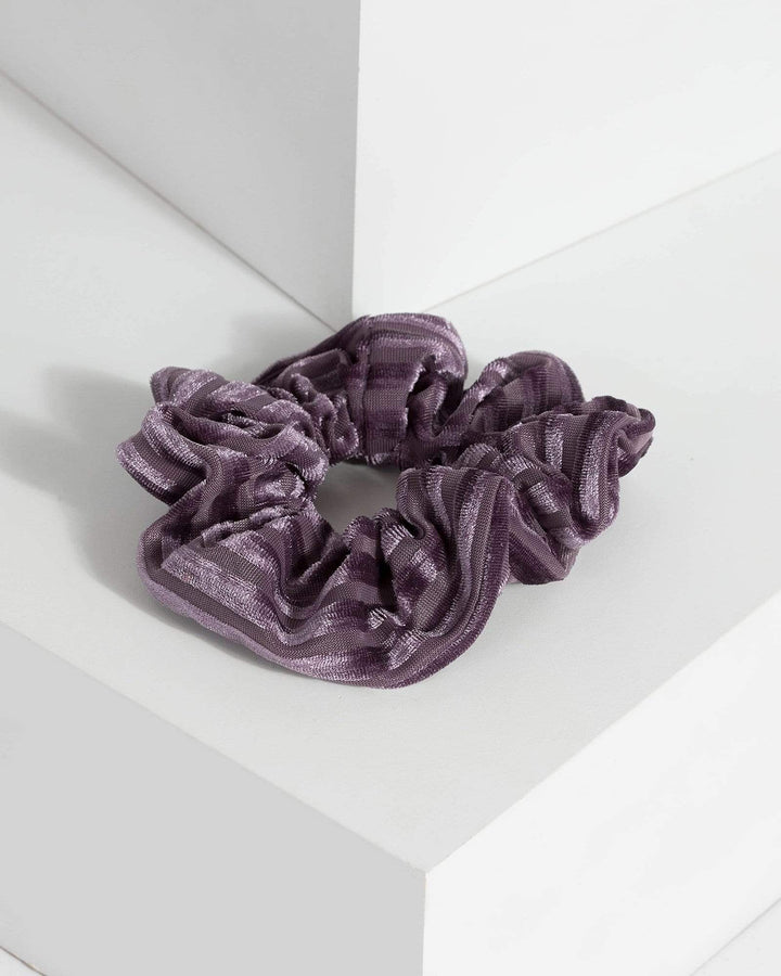 Purple Single Textured Scrunchie | Accessories