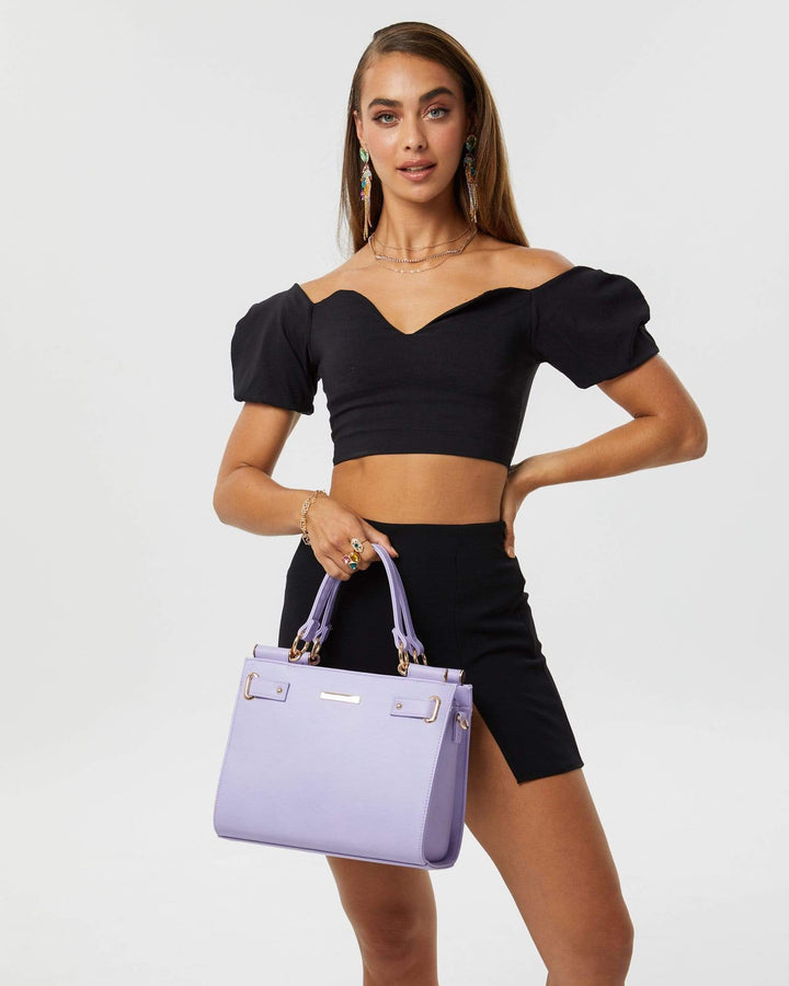Purple Stephanie Square Tote Bag – colette by colette hayman