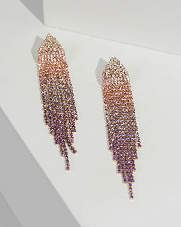 Purple Tassel Cup Chain Ombre Earrings | Earrings