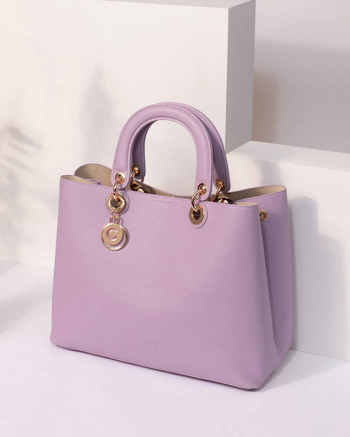 Purple Tori Logo Large Tote Bag | Tote Bags