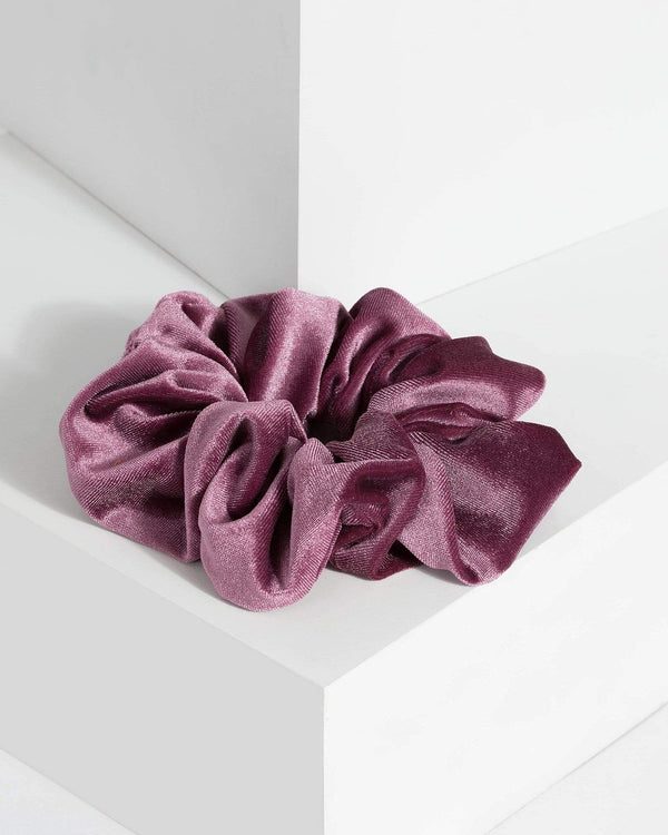 Purple Velvet Block Scrunchie | Accessories