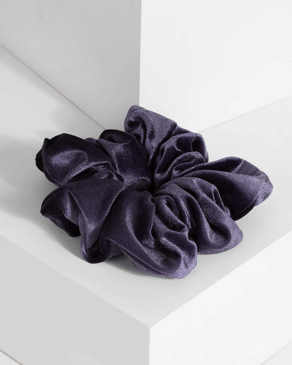 Purple Velvet Block Scrunchie | Accessories