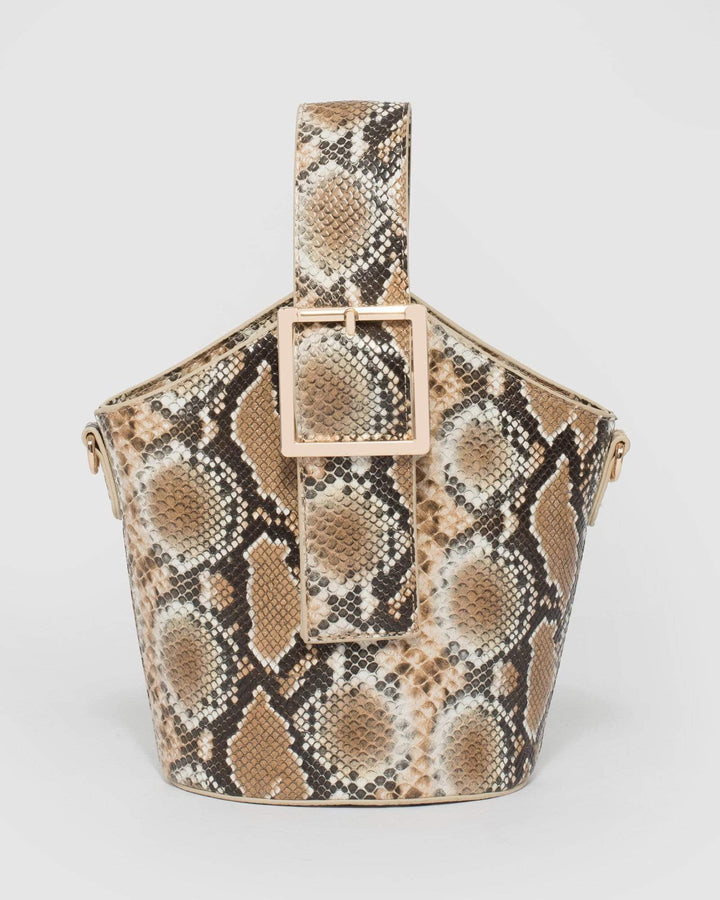 Python Print Toya Buckle Bag | Tote Bags