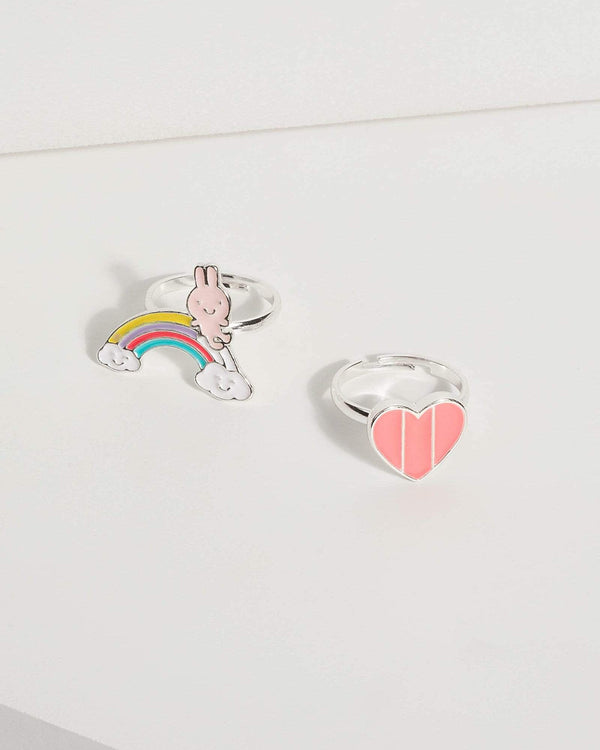 Rainbow Bunny Ring Set | Rings