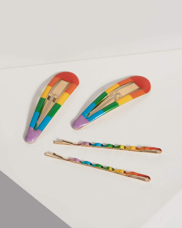 Rainbow Hair Clip Pack | Hair Accessories