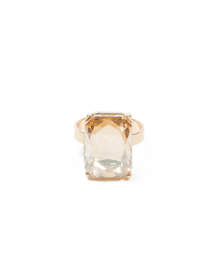 Colette by Colette Hayman Rectangular Diamante Stone Ring - Medium