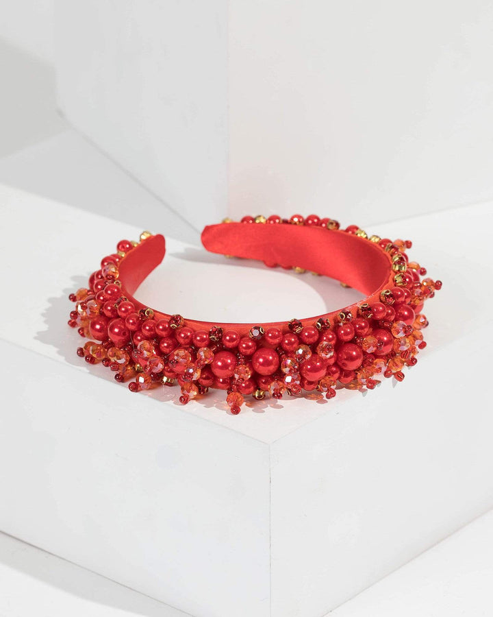 Red 3D Detailing And Crystal Headband | Hair Accessories