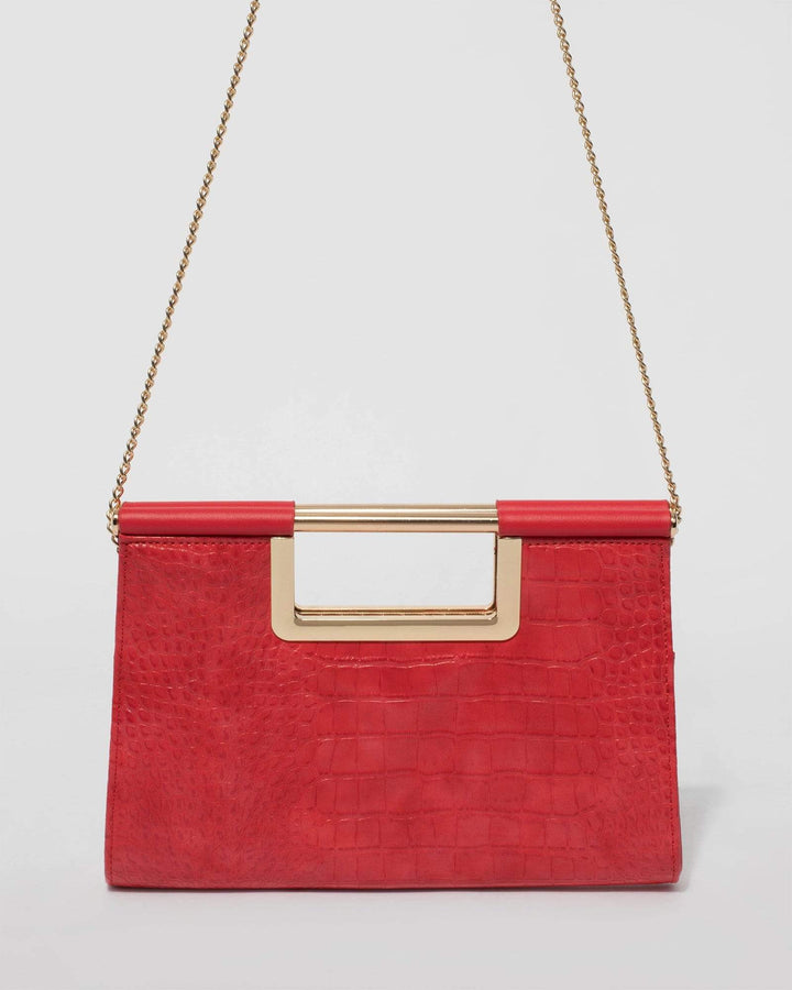 Red Aliah Handle Clutch Bag | Clutch Bags