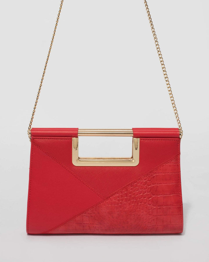 Red Aliah Handle Clutch Bag | Clutch Bags