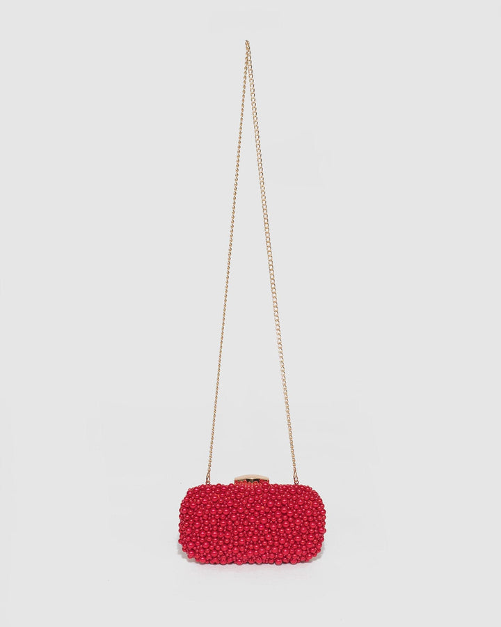 Colette by Colette Hayman Red Alina Beaded Clutch Bag