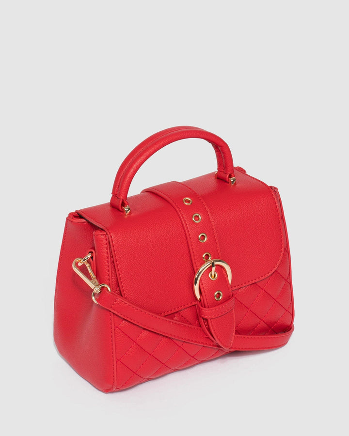 Colette by Colette Hayman Red Alix Buckle Top Handle Bag