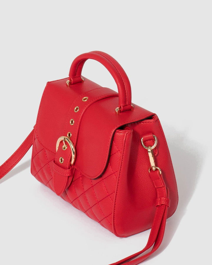 Colette by Colette Hayman Red Alix Buckle Top Handle Bag