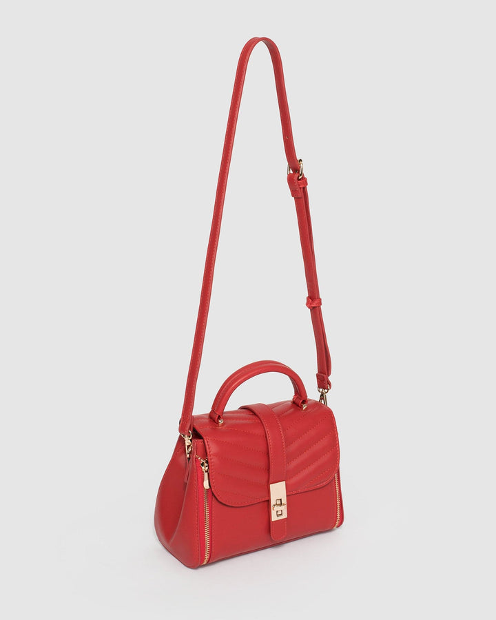Colette by Colette Hayman Red Alix Lock Top Handle Bag