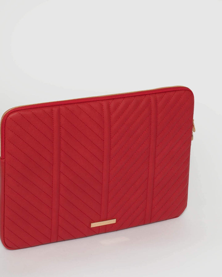 Red Chloe Quilt Tech Case | Work Bags