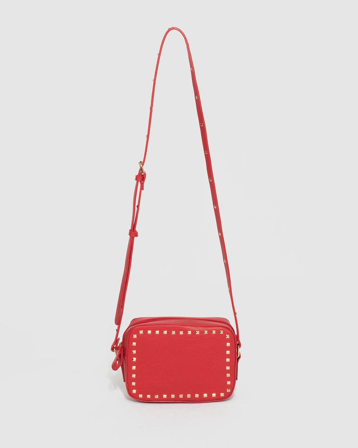 Colette by Colette Hayman Red Chloe Stud Crossbody Bag