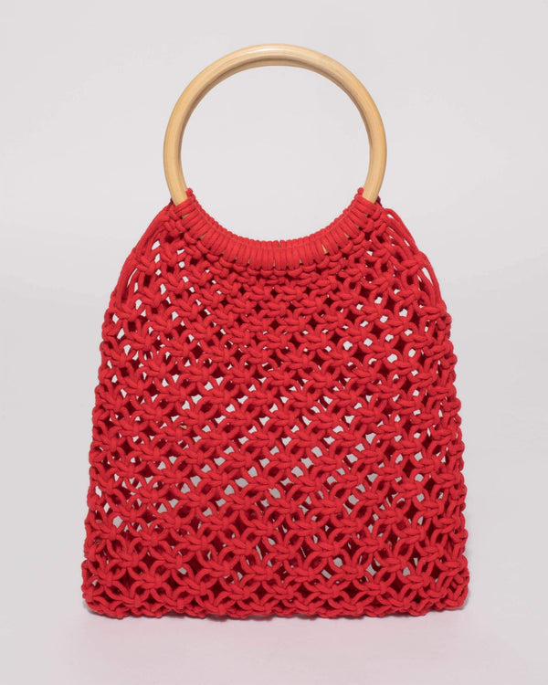 Colette by Colette Hayman Red Crochet Cane Small Bag