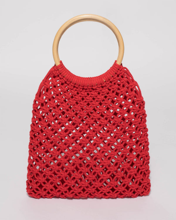 Colette by Colette Hayman Red Crochet Cane Small Bag