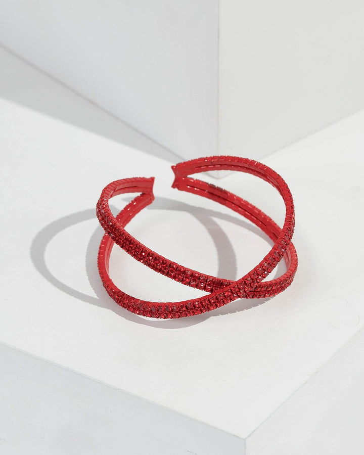 Red Crossover Open Bracelet | Wristwear