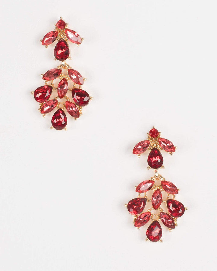 Red Crystal Encrusted Earrings | Earrings