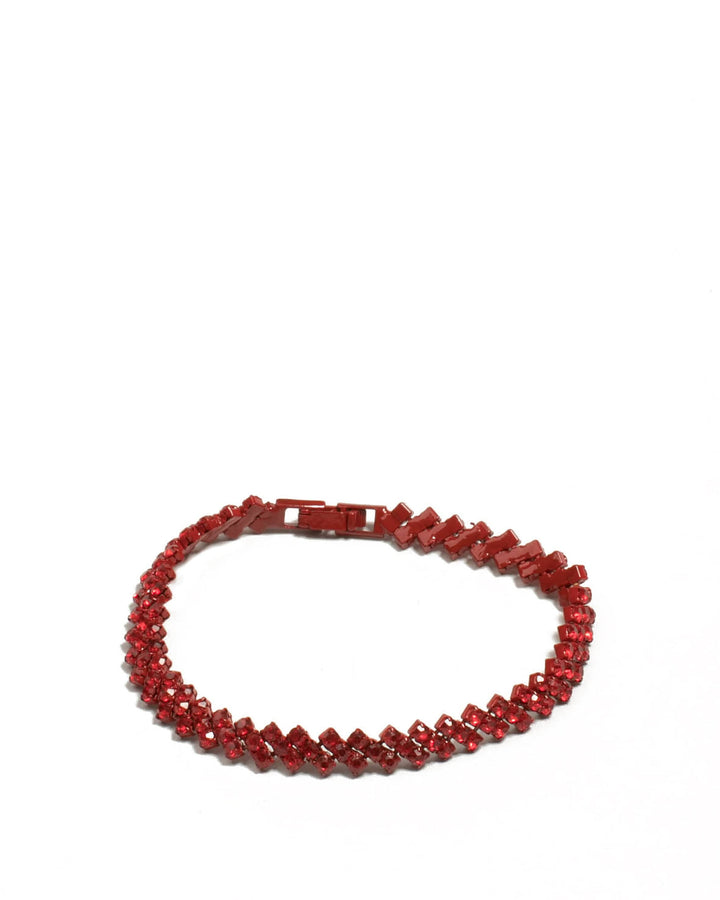 Colette by Colette Hayman Red Diamante Chain Bracelet