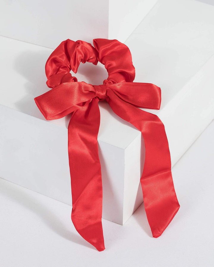 Red Even Bow Scrunchie | Accessories